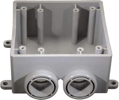 weatherproof electrical box 2-gang 2-inlet pvc|E9802F .